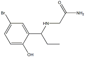 2-{[1-(5-bromo-2-hydroxyphenyl)propyl]amino}acetamide Struktur
