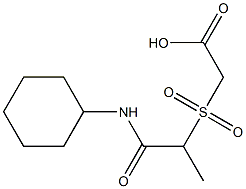 2-{[1-(cyclohexylcarbamoyl)ethane]sulfonyl}acetic acid Struktur