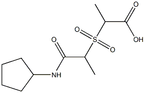 2-{[1-(cyclopentylcarbamoyl)ethane]sulfonyl}propanoic acid Structure