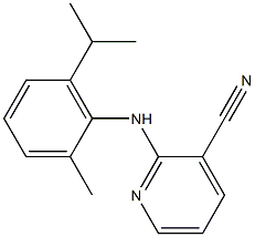 2-{[2-methyl-6-(propan-2-yl)phenyl]amino}pyridine-3-carbonitrile,,结构式