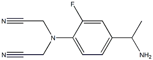 2-{[4-(1-aminoethyl)-2-fluorophenyl](cyanomethyl)amino}acetonitrile Struktur