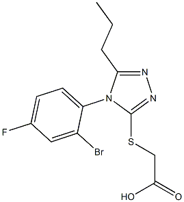 2-{[4-(2-bromo-4-fluorophenyl)-5-propyl-4H-1,2,4-triazol-3-yl]sulfanyl}acetic acid 化学構造式