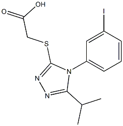 2-{[4-(3-iodophenyl)-5-(propan-2-yl)-4H-1,2,4-triazol-3-yl]sulfanyl}acetic acid,,结构式