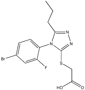 2-{[4-(4-bromo-2-fluorophenyl)-5-propyl-4H-1,2,4-triazol-3-yl]sulfanyl}acetic acid,,结构式