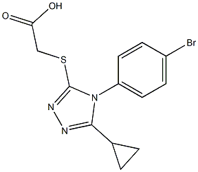 2-{[4-(4-bromophenyl)-5-cyclopropyl-4H-1,2,4-triazol-3-yl]sulfanyl}acetic acid Struktur