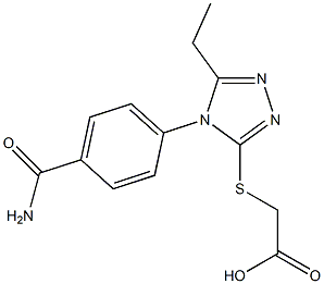 2-{[4-(4-carbamoylphenyl)-5-ethyl-4H-1,2,4-triazol-3-yl]sulfanyl}acetic acid,,结构式