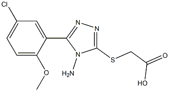 2-{[4-amino-5-(5-chloro-2-methoxyphenyl)-4H-1,2,4-triazol-3-yl]sulfanyl}acetic acid Struktur