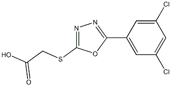 2-{[5-(3,5-dichlorophenyl)-1,3,4-oxadiazol-2-yl]sulfanyl}acetic acid 化学構造式