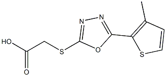 2-{[5-(3-methylthiophen-2-yl)-1,3,4-oxadiazol-2-yl]sulfanyl}acetic acid Struktur
