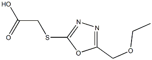 2-{[5-(ethoxymethyl)-1,3,4-oxadiazol-2-yl]sulfanyl}acetic acid 化学構造式