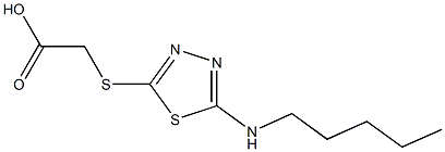 2-{[5-(pentylamino)-1,3,4-thiadiazol-2-yl]sulfanyl}acetic acid,,结构式