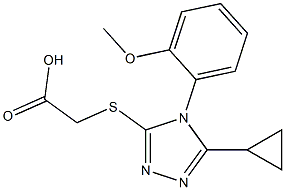 2-{[5-cyclopropyl-4-(2-methoxyphenyl)-4H-1,2,4-triazol-3-yl]sulfanyl}acetic acid Struktur