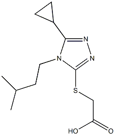 2-{[5-cyclopropyl-4-(3-methylbutyl)-4H-1,2,4-triazol-3-yl]sulfanyl}acetic acid 化学構造式