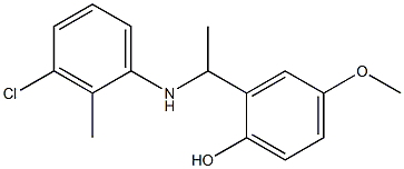 2-{1-[(3-chloro-2-methylphenyl)amino]ethyl}-4-methoxyphenol,,结构式
