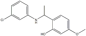 2-{1-[(3-chlorophenyl)amino]ethyl}-5-methoxyphenol,,结构式