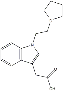 2-{1-[2-(pyrrolidin-1-yl)ethyl]-1H-indol-3-yl}acetic acid Struktur