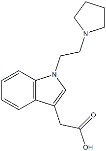 2-{1-[2-(pyrrolidin-1-yl)ethyl]-1H-indol-3-yl}acetic acid,,结构式