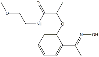2-{2-[1-(hydroxyimino)ethyl]phenoxy}-N-(2-methoxyethyl)propanamide Struktur