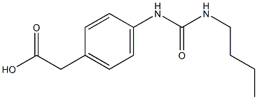 2-{4-[(butylcarbamoyl)amino]phenyl}acetic acid 化学構造式