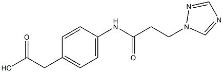 2-{4-[3-(1H-1,2,4-triazol-1-yl)propanamido]phenyl}acetic acid Struktur