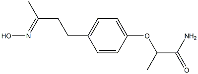 2-{4-[3-(hydroxyimino)butyl]phenoxy}propanamide Struktur