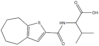 2-{4H,5H,6H,7H,8H-cyclohepta[b]thiophen-2-ylformamido}-3-methylbutanoic acid Struktur