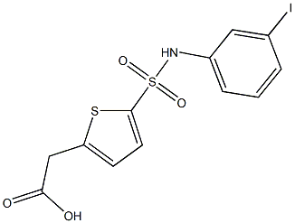 2-{5-[(3-iodophenyl)sulfamoyl]thiophen-2-yl}acetic acid,,结构式
