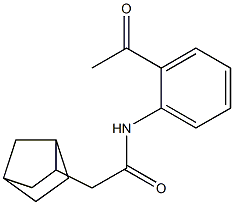 2-{bicyclo[2.2.1]heptan-2-yl}-N-(2-acetylphenyl)acetamide,,结构式