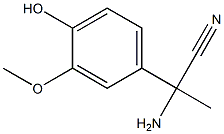 2-amino-2-(4-hydroxy-3-methoxyphenyl)propanenitrile Struktur