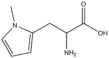 2-amino-3-(1-methyl-1H-pyrrol-2-yl)propanoic acid 化学構造式