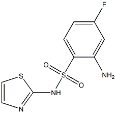 2-amino-4-fluoro-N-(1,3-thiazol-2-yl)benzene-1-sulfonamide 化学構造式