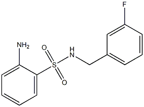 2-amino-N-[(3-fluorophenyl)methyl]benzene-1-sulfonamide,,结构式