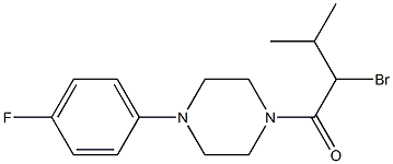 2-bromo-1-[4-(4-fluorophenyl)piperazin-1-yl]-3-methylbutan-1-one,,结构式