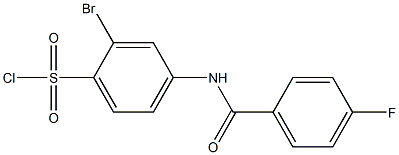 2-bromo-4-[(4-fluorobenzene)amido]benzene-1-sulfonyl chloride Structure