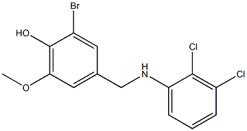 2-bromo-4-{[(2,3-dichlorophenyl)amino]methyl}-6-methoxyphenol Struktur