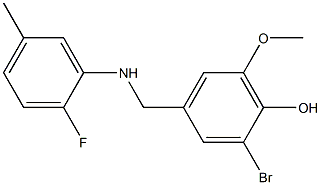 2-bromo-4-{[(2-fluoro-5-methylphenyl)amino]methyl}-6-methoxyphenol,,结构式
