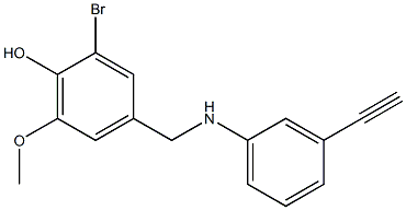 2-bromo-4-{[(3-ethynylphenyl)amino]methyl}-6-methoxyphenol 化学構造式