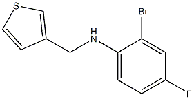 2-bromo-4-fluoro-N-(thiophen-3-ylmethyl)aniline,,结构式
