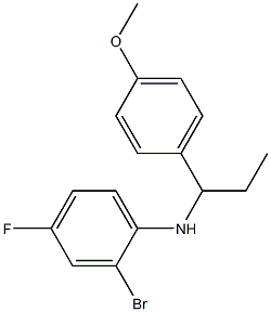 2-bromo-4-fluoro-N-[1-(4-methoxyphenyl)propyl]aniline Struktur