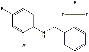 2-bromo-4-fluoro-N-{1-[2-(trifluoromethyl)phenyl]ethyl}aniline 化学構造式