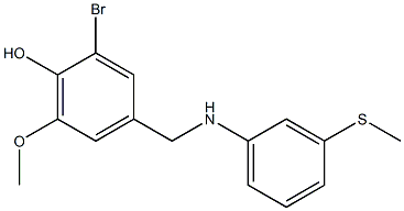 2-bromo-6-methoxy-4-({[3-(methylsulfanyl)phenyl]amino}methyl)phenol 化学構造式