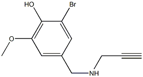 2-bromo-6-methoxy-4-[(prop-2-yn-1-ylamino)methyl]phenol,,结构式