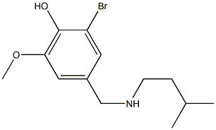 2-bromo-6-methoxy-4-{[(3-methylbutyl)amino]methyl}phenol Struktur