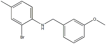2-bromo-N-[(3-methoxyphenyl)methyl]-4-methylaniline,,结构式