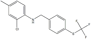 2-chloro-4-methyl-N-({4-[(trifluoromethyl)sulfanyl]phenyl}methyl)aniline 结构式