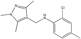 2-chloro-4-methyl-N-[(1,3,5-trimethyl-1H-pyrazol-4-yl)methyl]aniline Structure