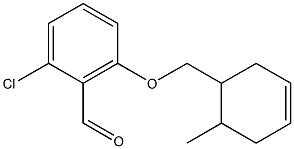 2-chloro-6-[(6-methylcyclohex-3-en-1-yl)methoxy]benzaldehyde,,结构式