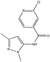 2-chloro-N-(1,3-dimethyl-1H-pyrazol-5-yl)pyridine-4-carboxamide Struktur