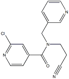 2-chloro-N-(2-cyanoethyl)-N-(pyridin-3-ylmethyl)pyridine-4-carboxamide,,结构式