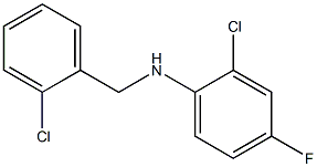 2-chloro-N-[(2-chlorophenyl)methyl]-4-fluoroaniline 化学構造式
